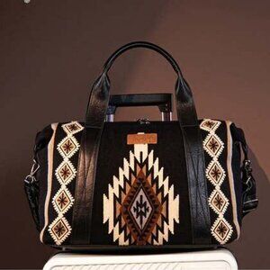 Wrangler Southwestern Print Duffle Bag Native Aztec Pattern Purse Handbags